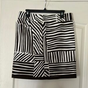 Ann Taylor, size 12 Brown and White Striped Skirt.